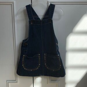 Zara Blue Denim Kids Dress with Embroidered Pockets